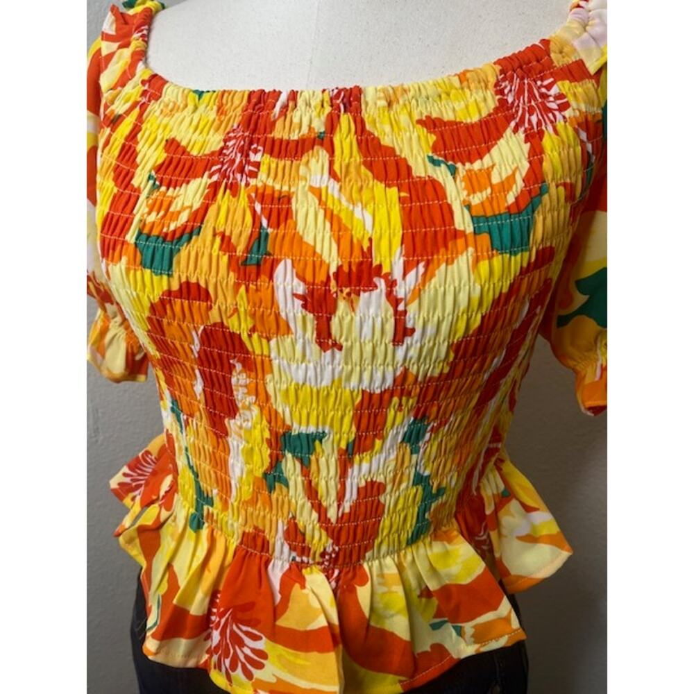 Sugarlips Off Shoulder Peplum Top Size Small